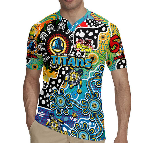 Personalised Titans NRL Celebrating 50 Years of Naidoc Rugby Jersey NAIDOC Week 2025 Aboriginal