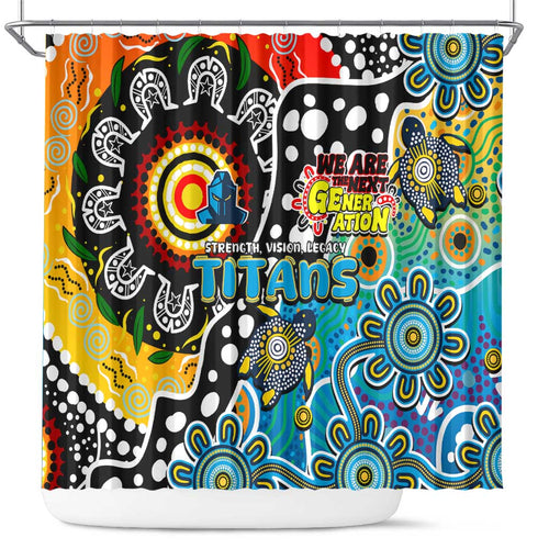 Titans NRL Celebrating 50 Years of Naidoc Shower Curtain NAIDOC Week 2025 Aboriginal