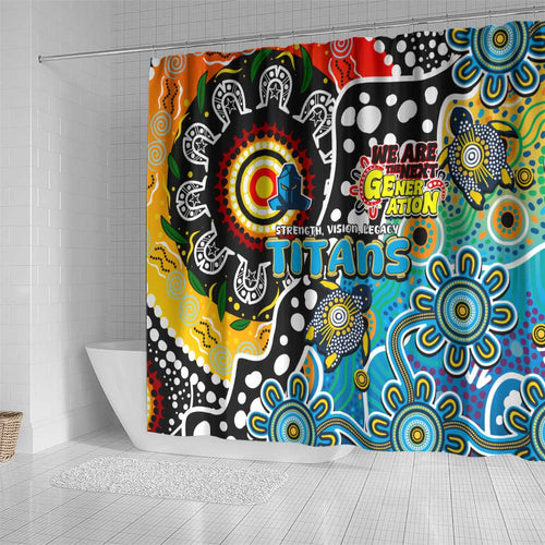 Titans NRL Celebrating 50 Years of Naidoc Shower Curtain NAIDOC Week 2025 Aboriginal