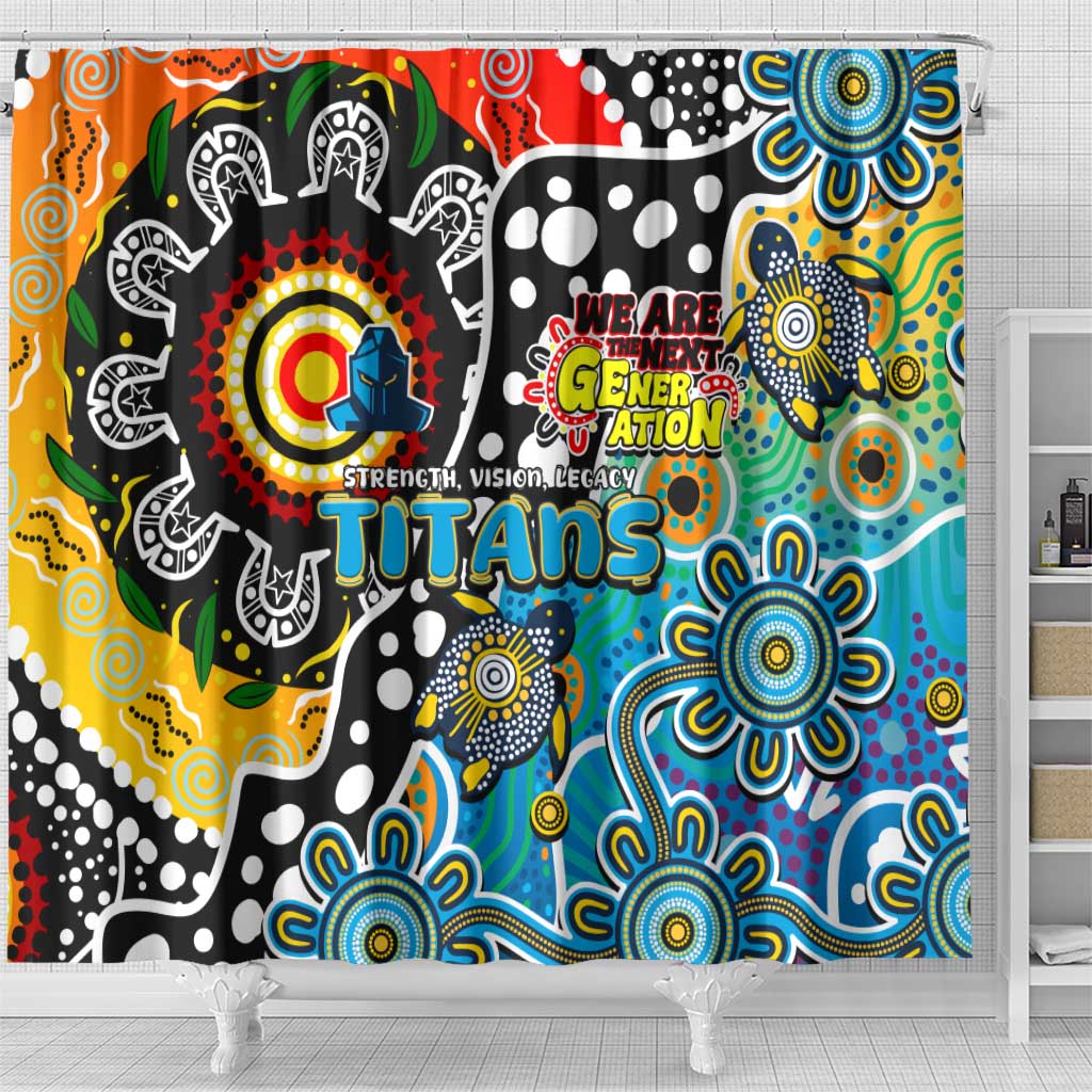 Titans NRL Celebrating 50 Years of Naidoc Shower Curtain NAIDOC Week 2025 Aboriginal