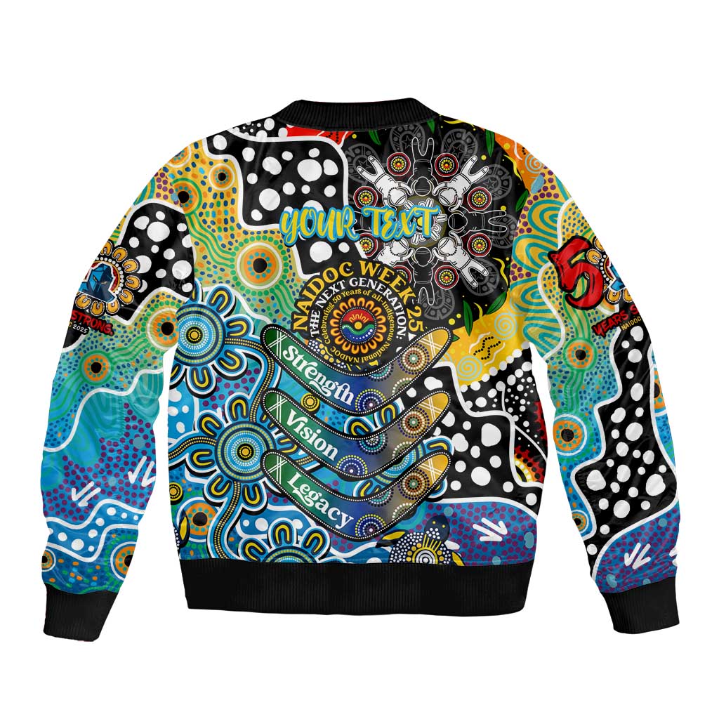 Personalised Titans NRL Celebrating 50 Years of Naidoc Sleeve Zip Bomber Jacket NAIDOC Week 2025 Aboriginal