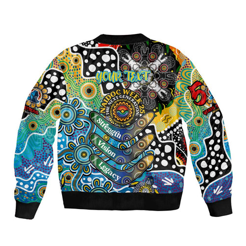 Personalised Titans NRL Celebrating 50 Years of Naidoc Sleeve Zip Bomber Jacket NAIDOC Week 2025 Aboriginal