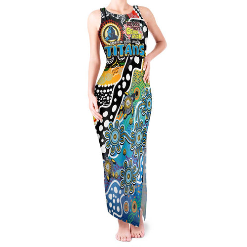 Personalised Titans NRL Celebrating 50 Years of Naidoc Tank Maxi Dress NAIDOC Week 2025 Aboriginal