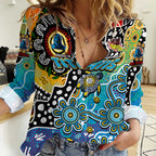 Personalised Titans NRL Celebrating 50 Years of Naidoc Women Casual Shirt NAIDOC Week 2025 Aboriginal