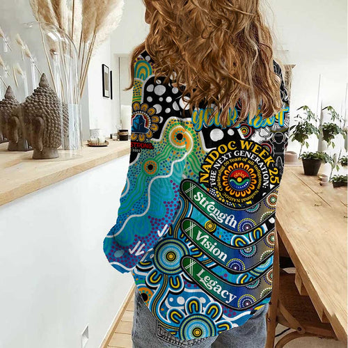 Personalised Titans NRL Celebrating 50 Years of Naidoc Women Casual Shirt NAIDOC Week 2025 Aboriginal