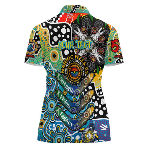 Personalised Titans NRL Celebrating 50 Years of Naidoc Women Polo Shirt NAIDOC Week 2025 Aboriginal