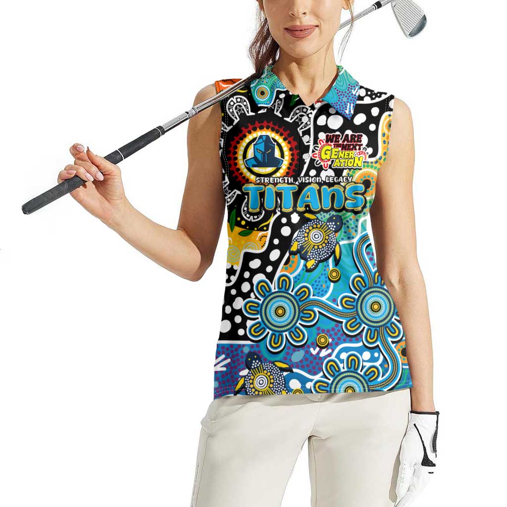 Personalised Titans NRL Celebrating 50 Years of Naidoc Women Sleeveless Polo Shirt NAIDOC Week 2025 Aboriginal