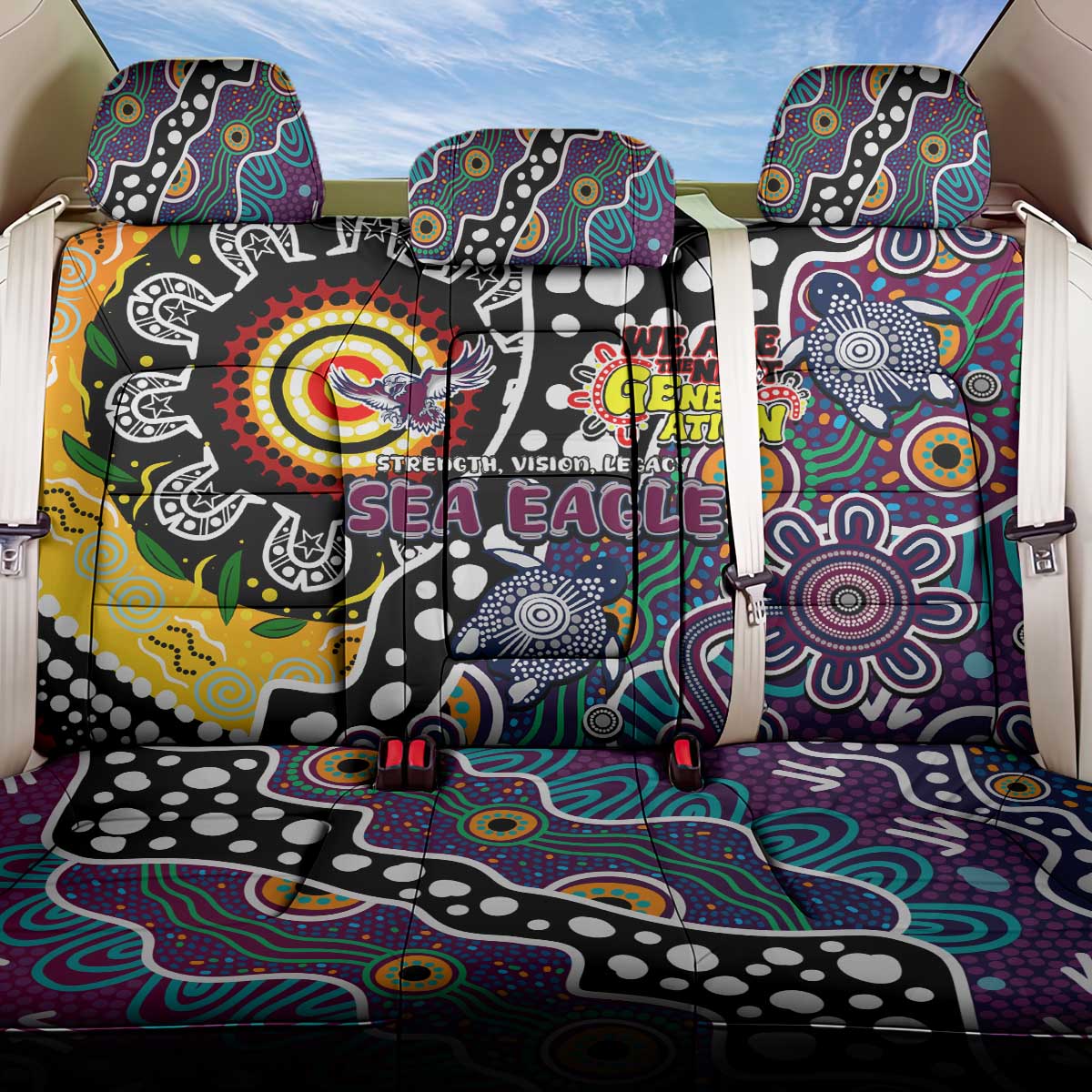 Sea Eagles NRL Celebrating 50 Years of Naidoc Back Car Seat Cover NAIDOC Week 2025 Aboriginal