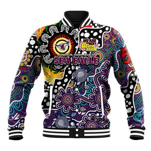 Personalised Sea Eagles NRL Celebrating 50 Years of Naidoc Baseball Jacket NAIDOC Week 2025 Aboriginal