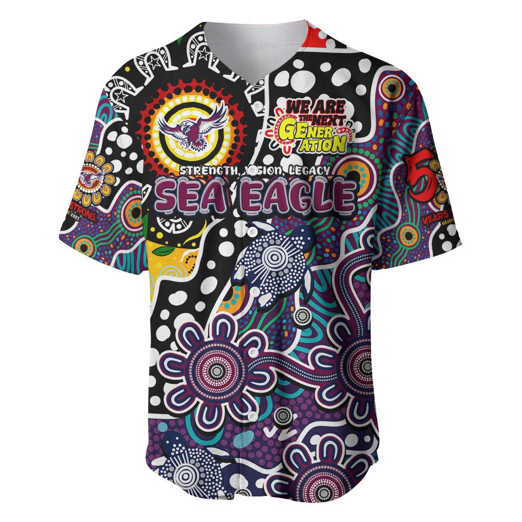Personalised Sea Eagles NRL Celebrating 50 Years of Naidoc Baseball Jersey NAIDOC Week 2025 Aboriginal