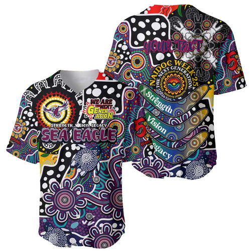Personalised Sea Eagles NRL Celebrating 50 Years of Naidoc Baseball Jersey NAIDOC Week 2025 Aboriginal
