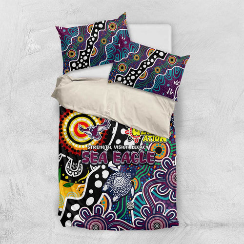 Sea Eagles NRL Celebrating 50 Years of Naidoc Bedding Set NAIDOC Week 2025 Aboriginal