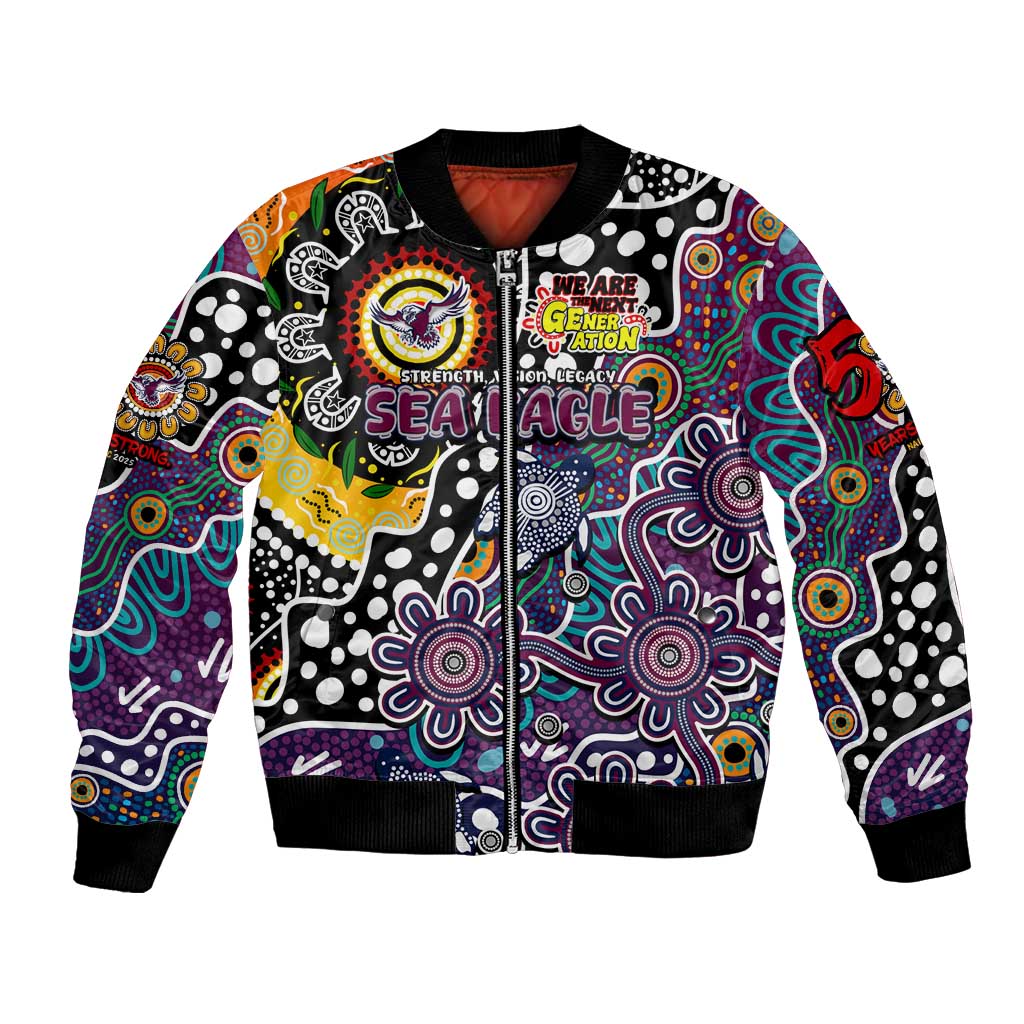 Personalised Sea Eagles NRL Celebrating 50 Years of Naidoc Bomber Jacket NAIDOC Week 2025 Aboriginal