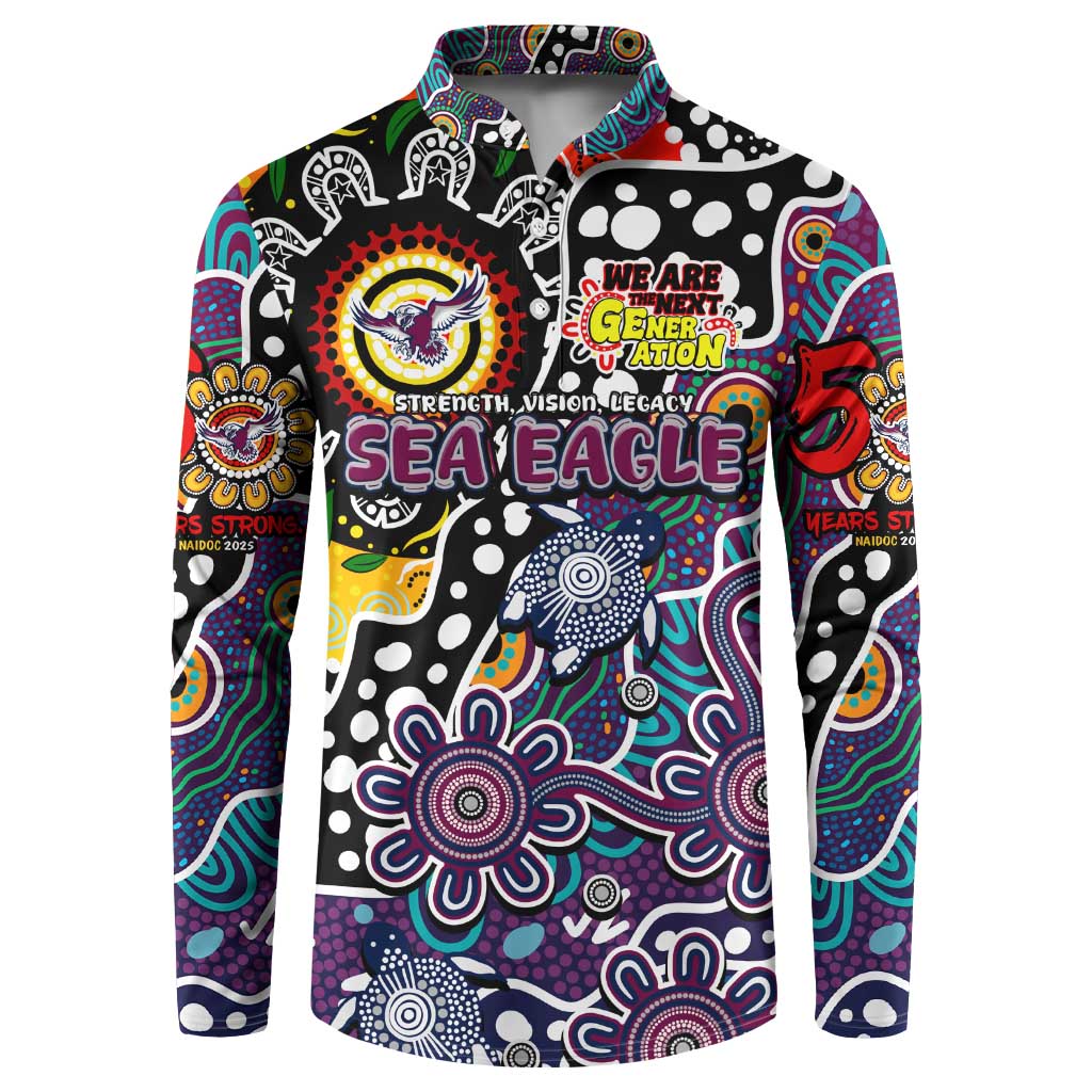 Personalised Sea Eagles NRL Celebrating 50 Years of Naidoc Button Sweatshirt NAIDOC Week 2025 Aboriginal