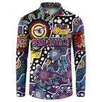 Personalised Sea Eagles NRL Celebrating 50 Years of Naidoc Button Sweatshirt NAIDOC Week 2025 Aboriginal