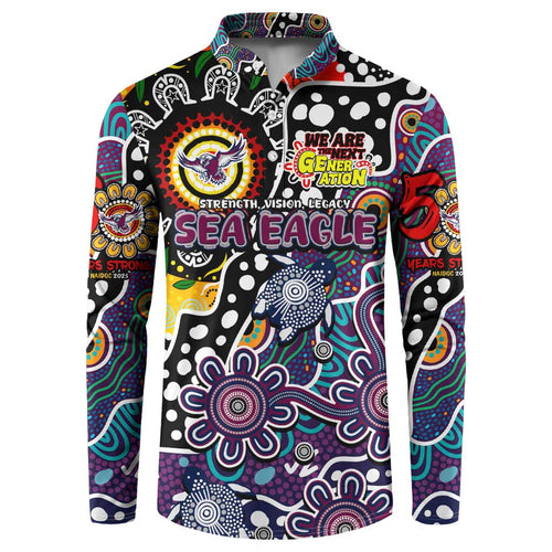 Personalised Sea Eagles NRL Celebrating 50 Years of Naidoc Button Sweatshirt NAIDOC Week 2025 Aboriginal