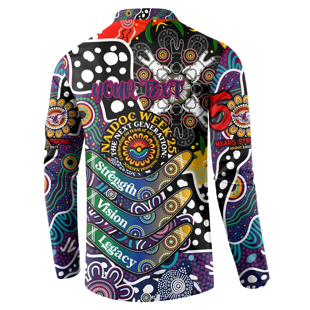Personalised Sea Eagles NRL Celebrating 50 Years of Naidoc Button Sweatshirt NAIDOC Week 2025 Aboriginal