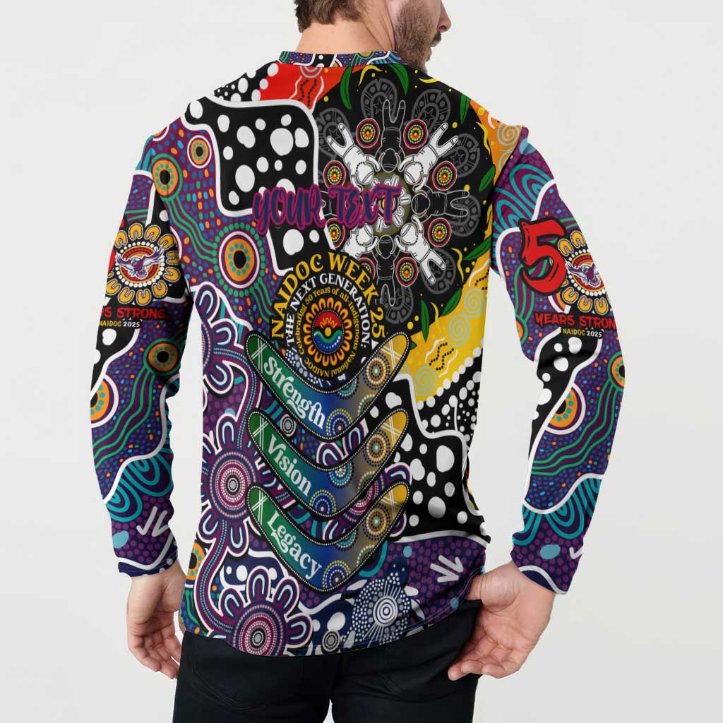 Personalised Sea Eagles NRL Celebrating 50 Years of Naidoc Button Sweatshirt NAIDOC Week 2025 Aboriginal