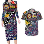Personalised Sea Eagles NRL Celebrating 50 Years of Naidoc Couples Matching Long Sleeve Bodycon Dress and Hawaiian Shirt NAIDOC Week 2025 Aboriginal