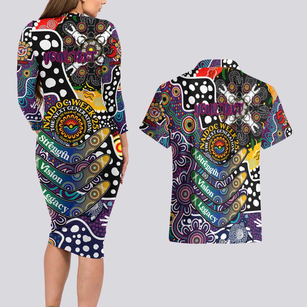 Personalised Sea Eagles NRL Celebrating 50 Years of Naidoc Couples Matching Long Sleeve Bodycon Dress and Hawaiian Shirt NAIDOC Week 2025 Aboriginal