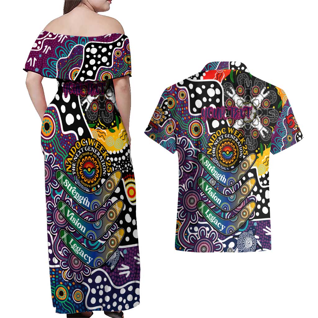 Personalised Sea Eagles NRL Celebrating 50 Years of Naidoc Couples Matching Off Shoulder Maxi Dress and Hawaiian Shirt NAIDOC Week 2025 Aboriginal