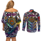 Personalised Sea Eagles NRL Celebrating 50 Years of Naidoc Couples Matching Off Shoulder Short Dress and Long Sleeve Button Shirt NAIDOC Week 2025 Aboriginal
