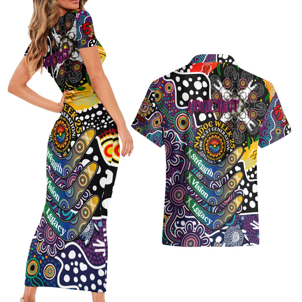 Personalised Sea Eagles NRL Celebrating 50 Years of Naidoc Couples Matching Short Sleeve Bodycon Dress and Hawaiian Shirt NAIDOC Week 2025 Aboriginal