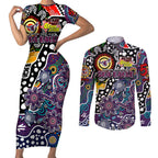 Personalised Sea Eagles NRL Celebrating 50 Years of Naidoc Couples Matching Short Sleeve Bodycon Dress and Long Sleeve Button Shirt NAIDOC Week 2025 Aboriginal
