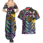 Personalised Sea Eagles NRL Celebrating 50 Years of Naidoc Couples Matching Summer Maxi Dress and Hawaiian Shirt NAIDOC Week 2025 Aboriginal