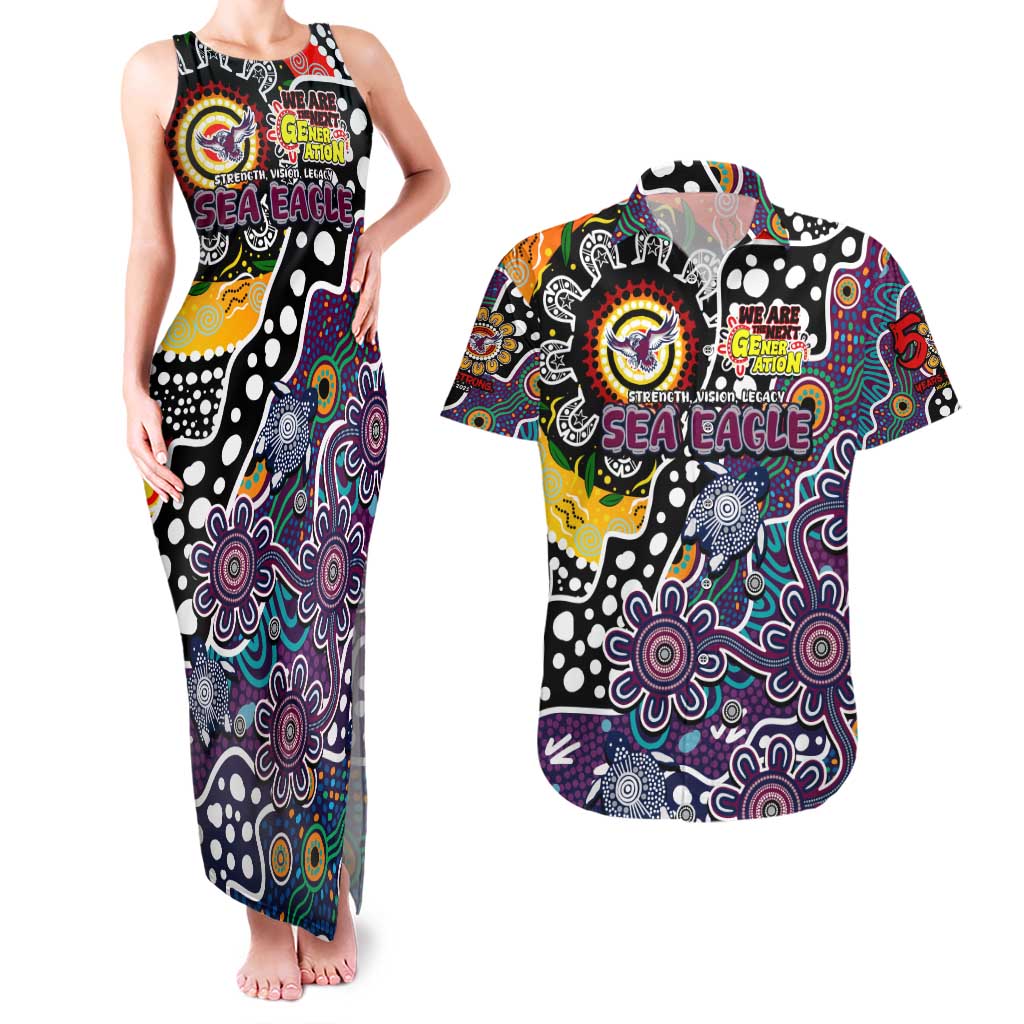 Personalised Sea Eagles NRL Celebrating 50 Years of Naidoc Couples Matching Tank Maxi Dress and Hawaiian Shirt NAIDOC Week 2025 Aboriginal