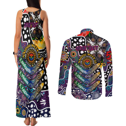 Personalised Sea Eagles NRL Celebrating 50 Years of Naidoc Couples Matching Tank Maxi Dress and Long Sleeve Button Shirt NAIDOC Week 2025 Aboriginal