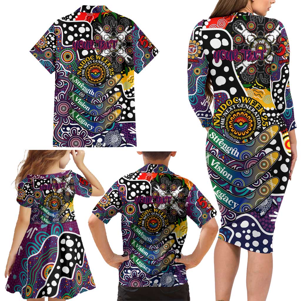 Personalised Sea Eagles NRL Celebrating 50 Years of Naidoc Family Matching Long Sleeve Bodycon Dress and Hawaiian Shirt NAIDOC Week 2025 Aboriginal