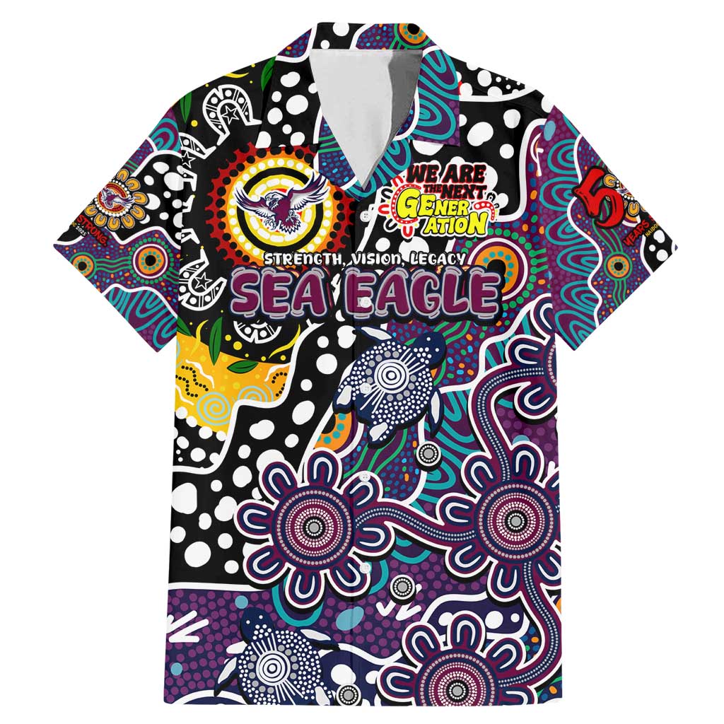 Personalised Sea Eagles NRL Celebrating 50 Years of Naidoc Family Matching Mermaid Dress and Hawaiian Shirt NAIDOC Week 2025 Aboriginal