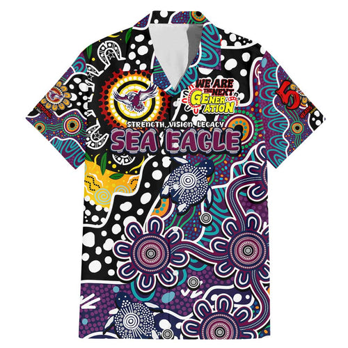 Personalised Sea Eagles NRL Celebrating 50 Years of Naidoc Family Matching Mermaid Dress and Hawaiian Shirt NAIDOC Week 2025 Aboriginal