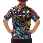 Personalised Sea Eagles NRL Celebrating 50 Years of Naidoc Family Matching Off The Shoulder Long Sleeve Dress and Hawaiian Shirt NAIDOC Week 2025 Aboriginal