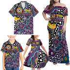 Personalised Sea Eagles NRL Celebrating 50 Years of Naidoc Family Matching Off Shoulder Maxi Dress and Hawaiian Shirt NAIDOC Week 2025 Aboriginal