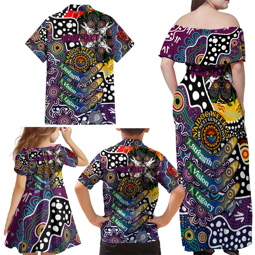 Personalised Sea Eagles NRL Celebrating 50 Years of Naidoc Family Matching Off Shoulder Maxi Dress and Hawaiian Shirt NAIDOC Week 2025 Aboriginal