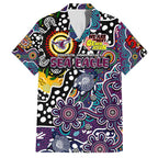Personalised Sea Eagles NRL Celebrating 50 Years of Naidoc Family Matching Off Shoulder Maxi Dress and Hawaiian Shirt NAIDOC Week 2025 Aboriginal