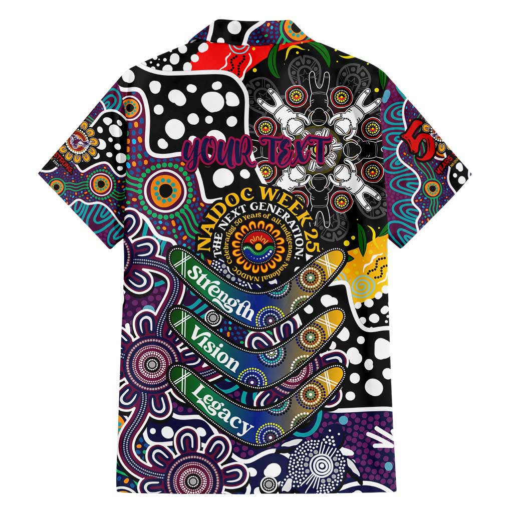 Personalised Sea Eagles NRL Celebrating 50 Years of Naidoc Family Matching Off Shoulder Maxi Dress and Hawaiian Shirt NAIDOC Week 2025 Aboriginal