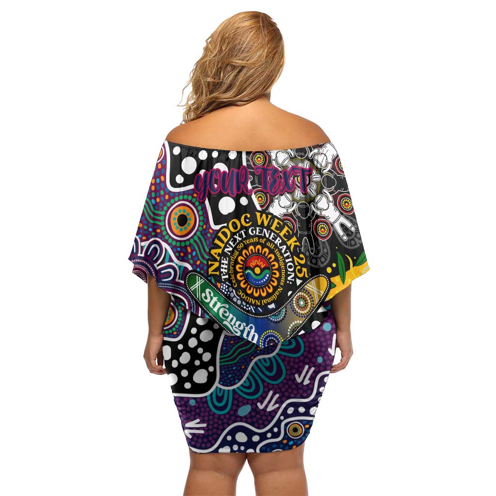 Personalised Sea Eagles NRL Celebrating 50 Years of Naidoc Family Matching Off Shoulder Short Dress and Hawaiian Shirt NAIDOC Week 2025 Aboriginal