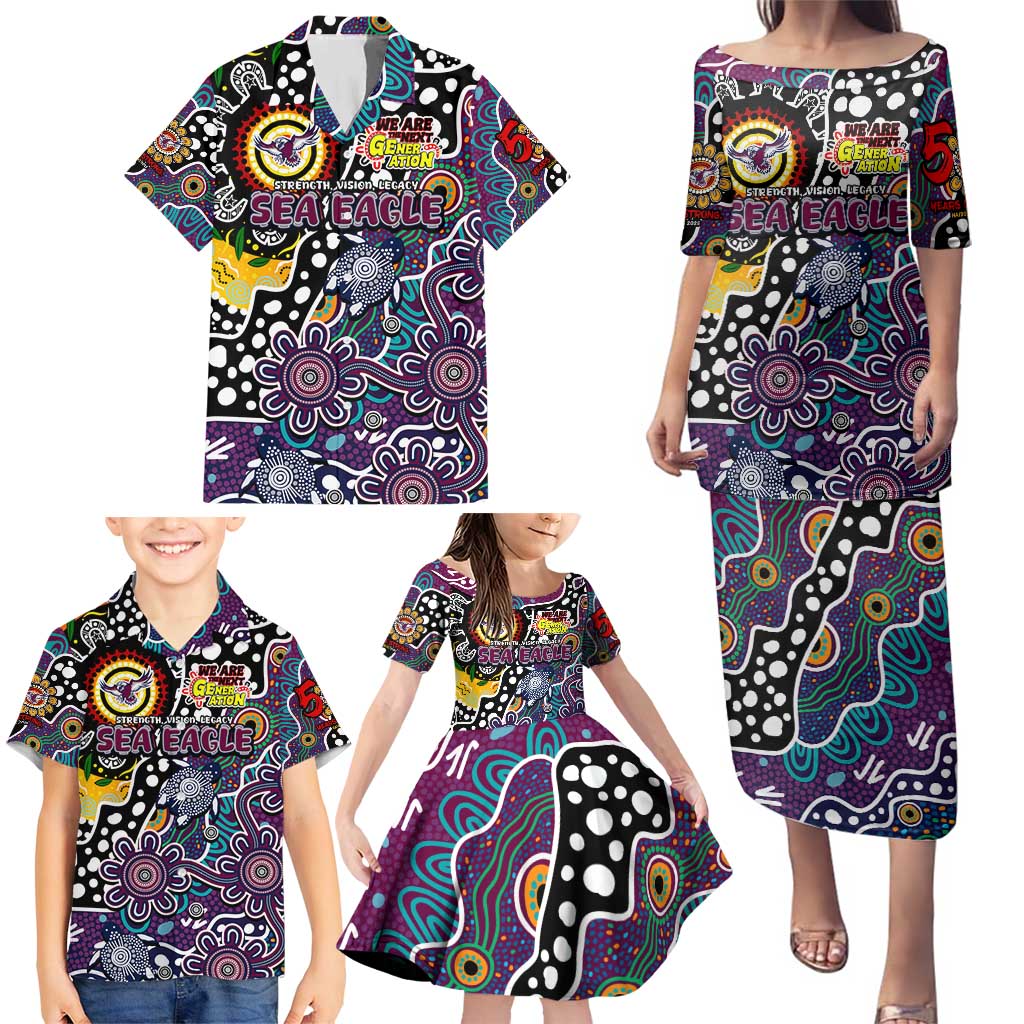 Personalised Sea Eagles NRL Celebrating 50 Years of Naidoc Family Matching Puletasi and Hawaiian Shirt NAIDOC Week 2025 Aboriginal
