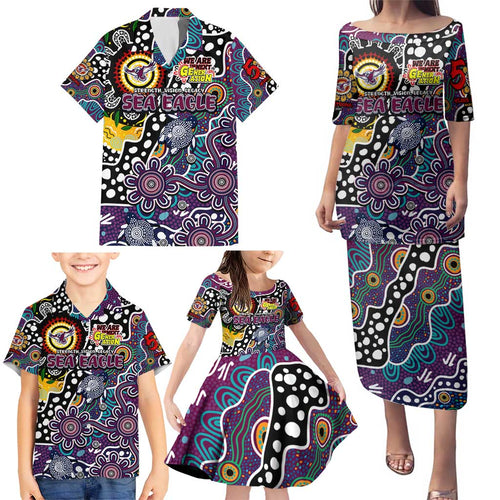 Personalised Sea Eagles NRL Celebrating 50 Years of Naidoc Family Matching Puletasi and Hawaiian Shirt NAIDOC Week 2025 Aboriginal