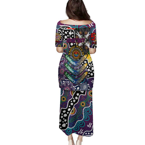 Personalised Sea Eagles NRL Celebrating 50 Years of Naidoc Family Matching Puletasi and Hawaiian Shirt NAIDOC Week 2025 Aboriginal