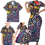 Personalised Sea Eagles NRL Celebrating 50 Years of Naidoc Family Matching Short Sleeve Bodycon Dress and Hawaiian Shirt NAIDOC Week 2025 Aboriginal