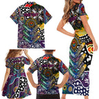 Personalised Sea Eagles NRL Celebrating 50 Years of Naidoc Family Matching Short Sleeve Bodycon Dress and Hawaiian Shirt NAIDOC Week 2025 Aboriginal