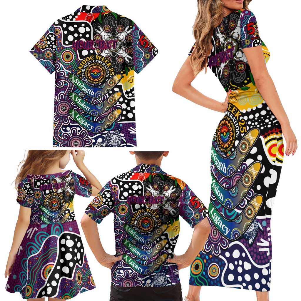 Personalised Sea Eagles NRL Celebrating 50 Years of Naidoc Family Matching Short Sleeve Bodycon Dress and Hawaiian Shirt NAIDOC Week 2025 Aboriginal
