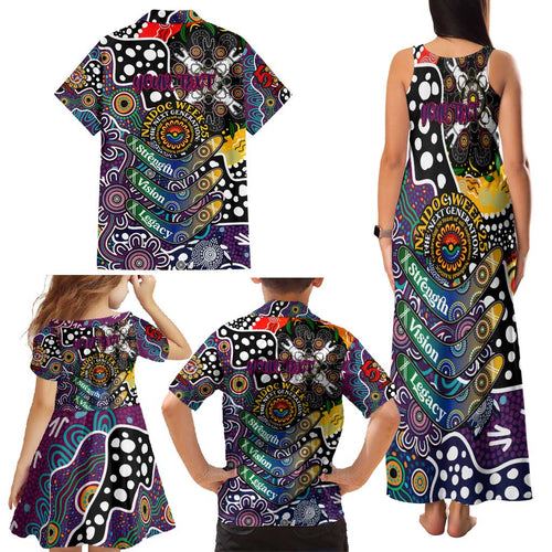 Personalised Sea Eagles NRL Celebrating 50 Years of Naidoc Family Matching Tank Maxi Dress and Hawaiian Shirt NAIDOC Week 2025 Aboriginal