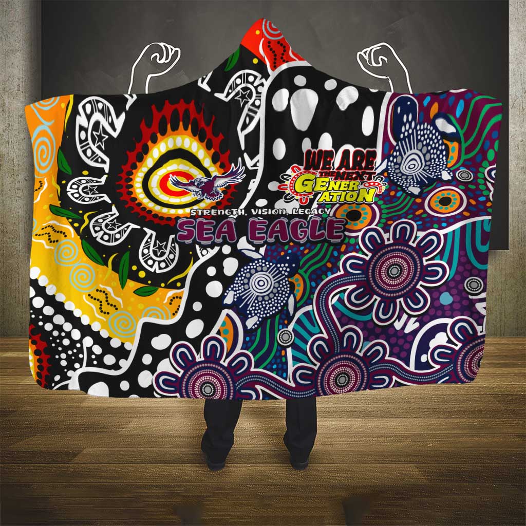 Sea Eagles NRL Celebrating 50 Years of Naidoc Hooded Blanket NAIDOC Week 2025 Aboriginal