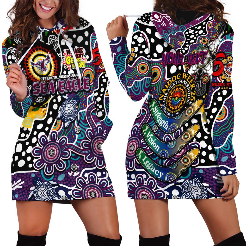 Personalised Sea Eagles NRL Celebrating 50 Years of Naidoc Hoodie Dress NAIDOC Week 2025 Aboriginal