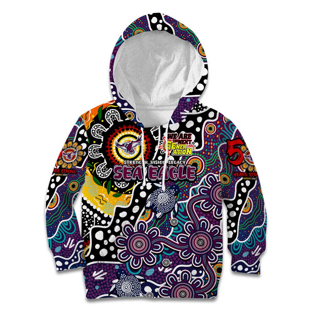 Personalised Sea Eagles NRL Celebrating 50 Years of Naidoc Kid Hoodie NAIDOC Week 2025 Aboriginal